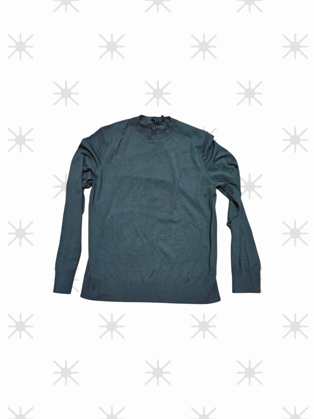 ​Theory Men’s Olive Green Long Sleeve Crewneck Sweater – Size Large – Minimalist